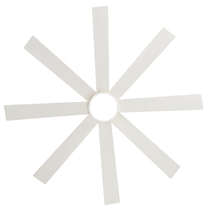 Ventilatore da soffitto a LED nero da 65 pollici a 8 pale con luce e telecomando