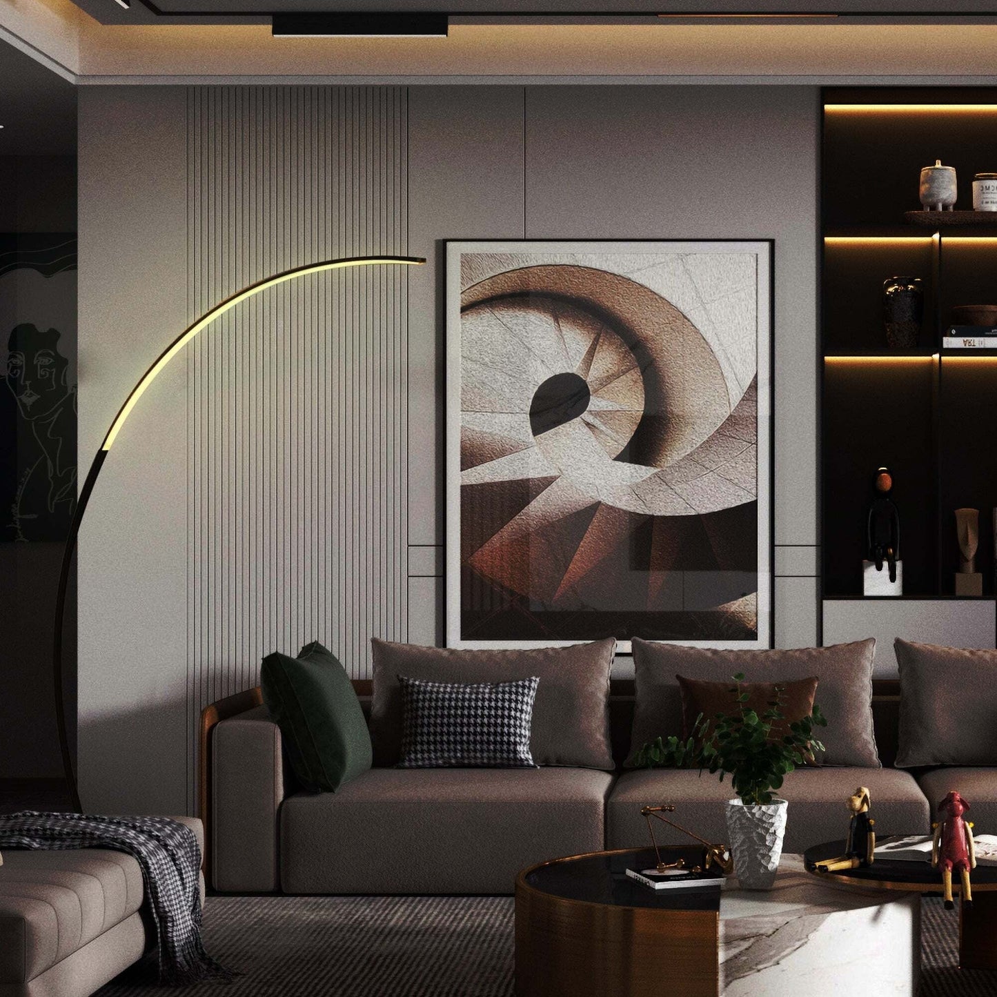 Lampada da terra ad arco/arco a LED dimmerabile 69 - RGBW - N/D