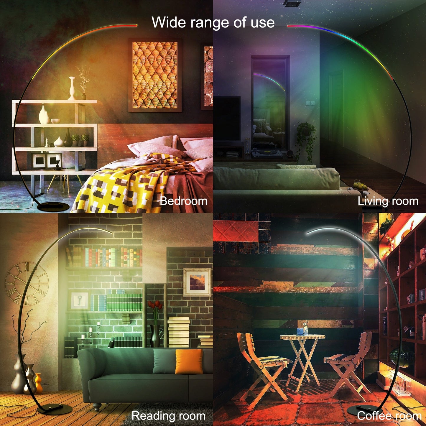 Lampada da terra ad arco/arco a LED dimmerabile 69 - RGBW - N/D