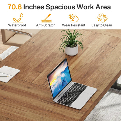 Scrivania direzionale da 70,8 pollici, grande postazione di lavoro per computer