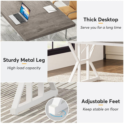 Scrivania direzionale da 70,8 pollici, grande postazione di lavoro per computer