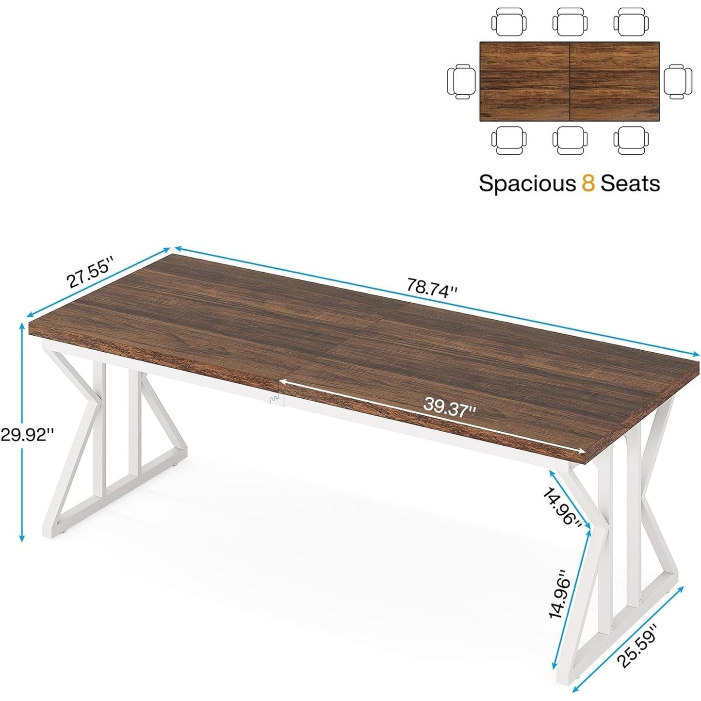 Scrivania direzionale da 70,8 pollici, grande postazione di lavoro per computer