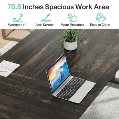 Scrivania direzionale da 70,8 pollici, grande postazione di lavoro per computer