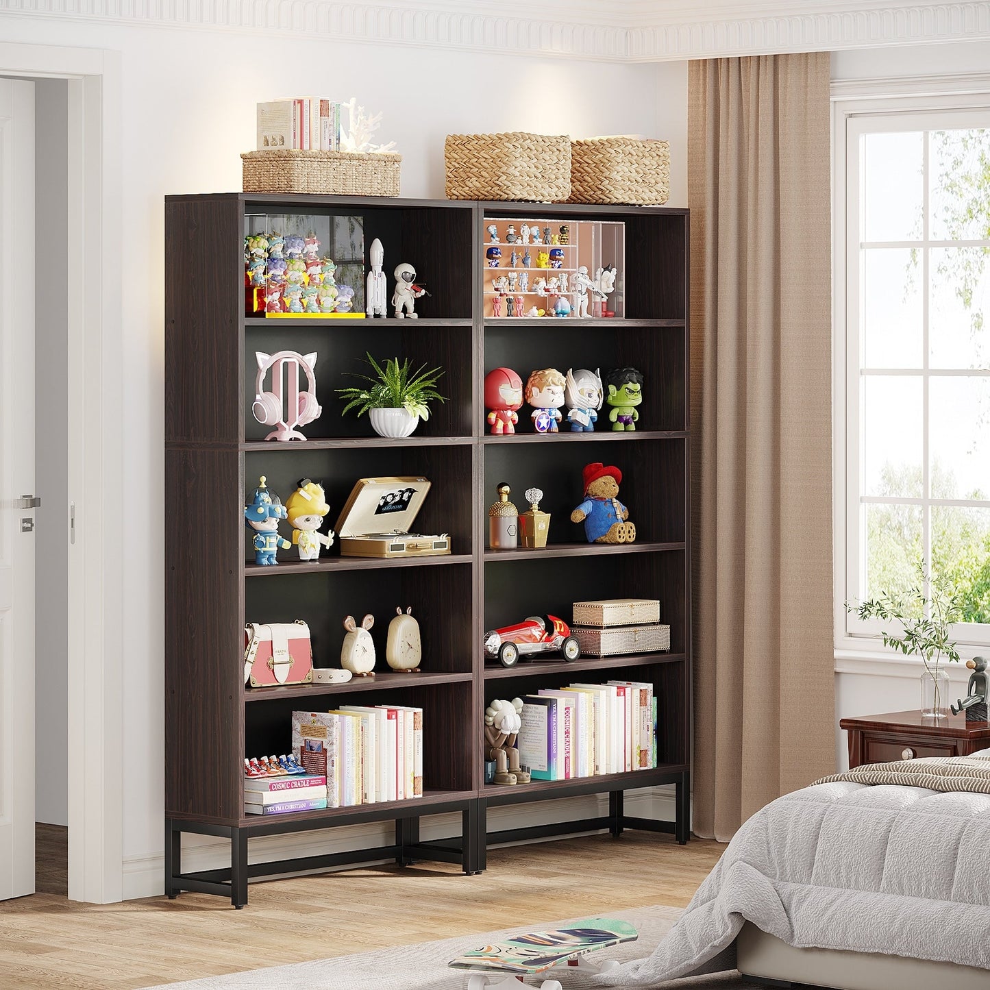 Libreria e scaffale alti 70,8 pollici, librerie grandi a 5 ripiani - 11,81 P x 31,5 L x 70,87 A