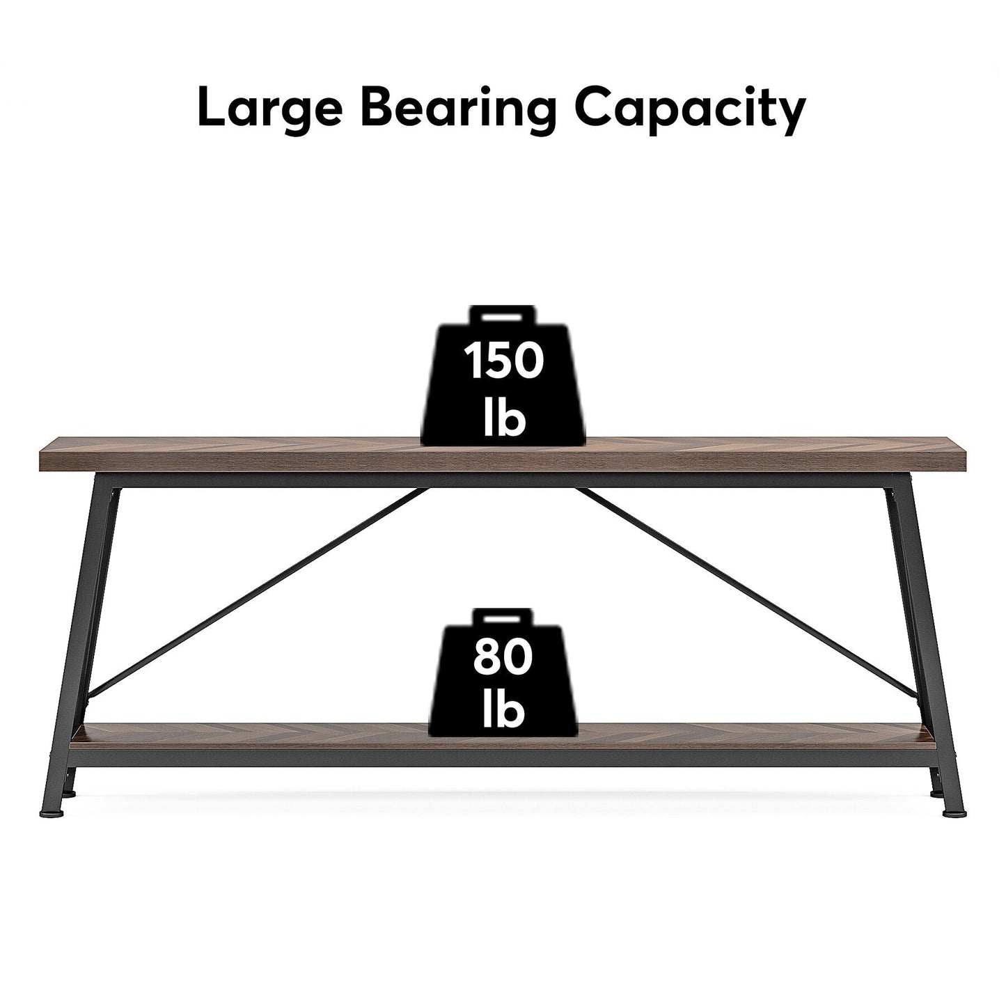 Tavolino da divano extra lungo da 70,9 pollici, tavolo da consolle industriale per ingresso