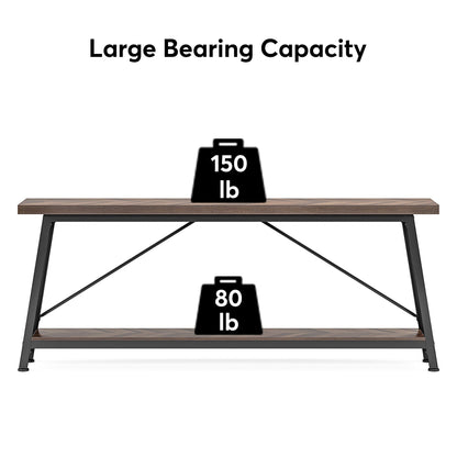 Tavolino da divano extra lungo da 70,9 pollici, tavolo da consolle industriale per ingresso