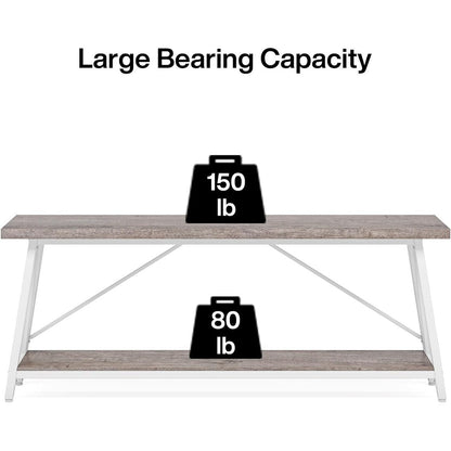 Tavolino da divano extra lungo da 70,9 pollici, tavolo da consolle industriale per ingresso