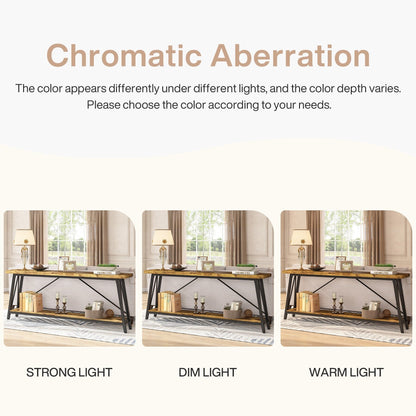 Tavolino da divano extra lungo da 70,9 pollici, tavolo da consolle industriale per ingresso