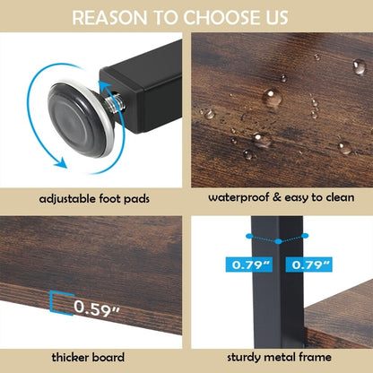 Libreria industriale 71, libreria Etagere in legno marrone rustico a 6 ripiani, ripiani aperti