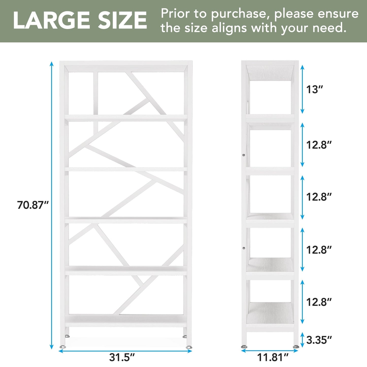 Libreria industriale 71, libreria Etagere in legno marrone rustico a 6 ripiani, ripiani aperti