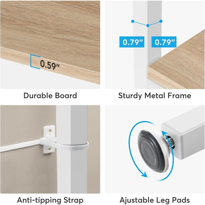 Libreria industriale 71, libreria Etagere in legno marrone rustico a 6 ripiani, ripiani aperti