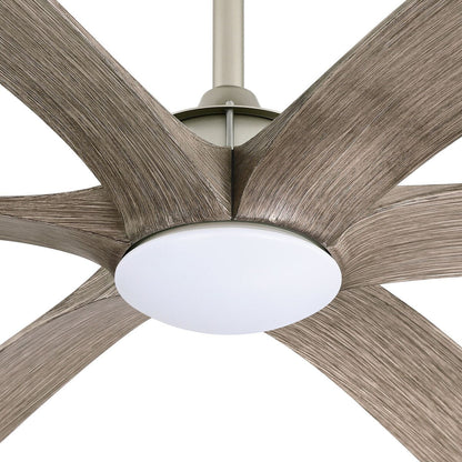 Ventilatore da soffitto DC grande a 6 pale in legno galleggiante da 72 pollici con luce e telecomando