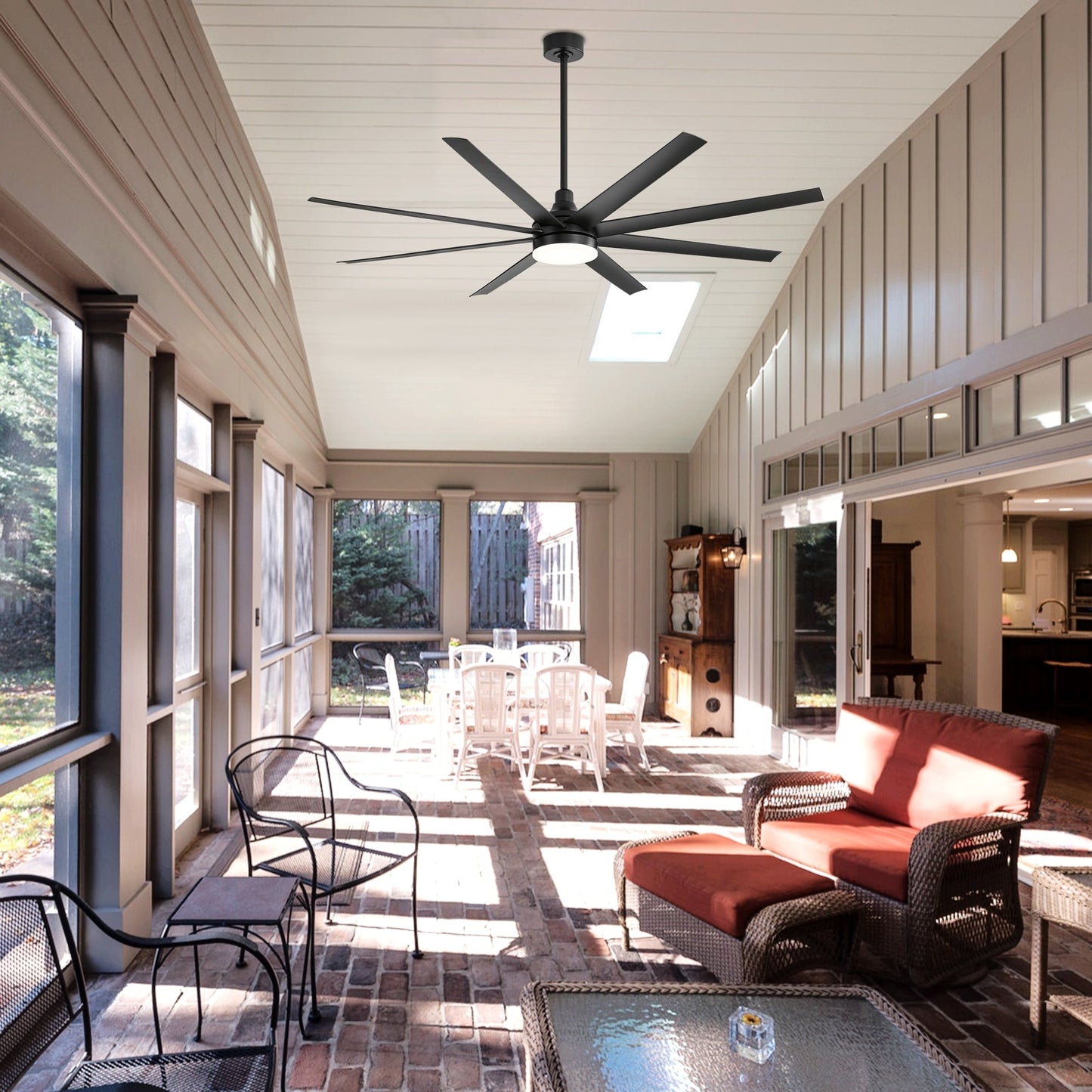 72 grandi ventilatori da soffitto con telecomando a luce LED - 8 pale - 72 pollici