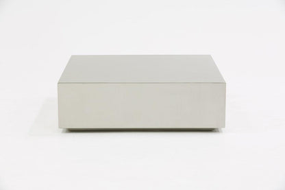 Tavolino da caffè in acciaio inossidabile spazzolato