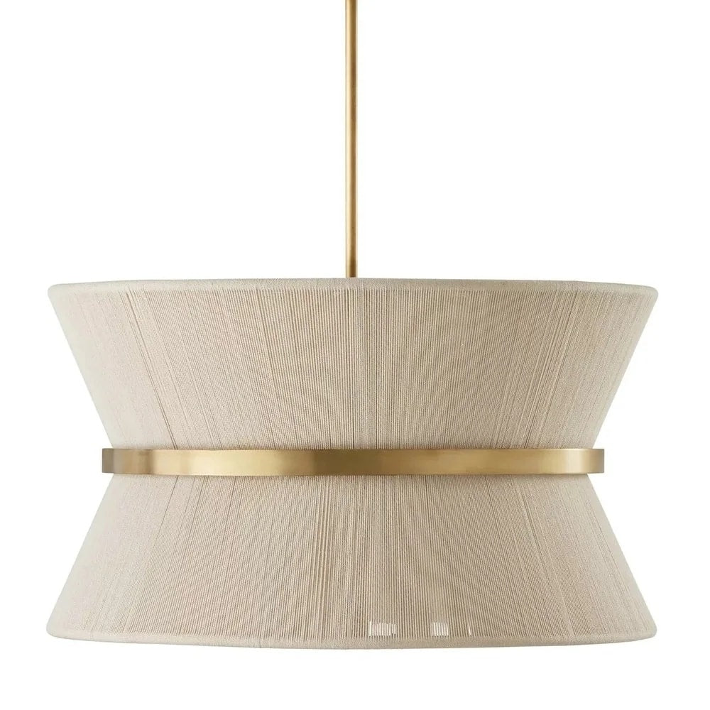 Lampadario a tamburo grande in stile boho moderno a 8 luci, lampadario a clessidra in tessuto intrecciato a mano da 24 pollici in oro/nero per sala da pranzo/soggiorno
