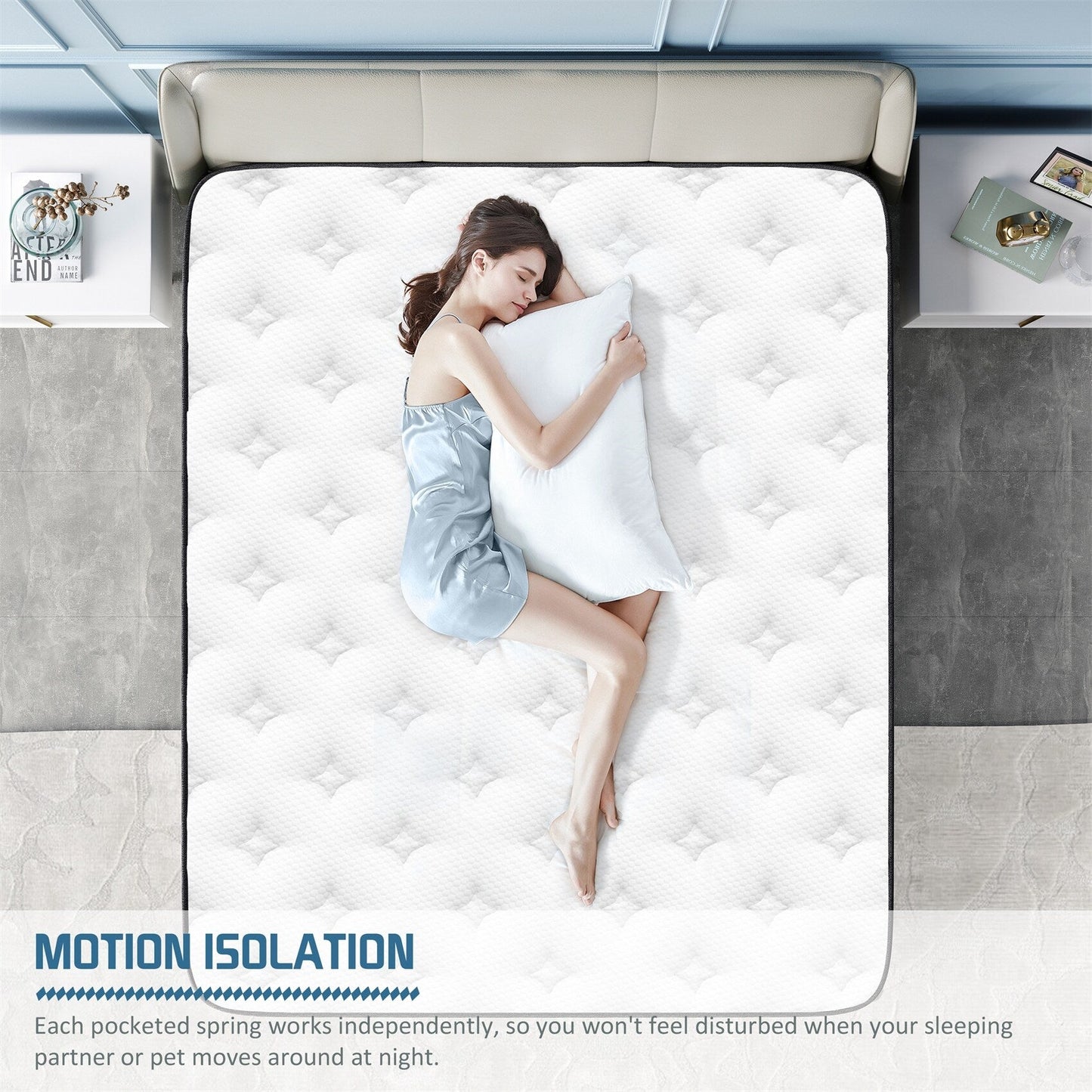Materasso in memory foam ibrido rinfrescante medio 8 in una scatola