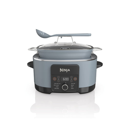 Multicooker da 8,5 litri, con pentola a cottura lenta 8 in 1, forno olandese, vaporiera, coperchio in vetro, cucchiaio integrato, pentola adatta al forno fino a 500 °F