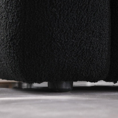 84.3 Lussuoso divano Boucle grande a 3 posti con rivestimento in marshmallow, 2 cuscini decorativi quadrati e bracciolo quadrato