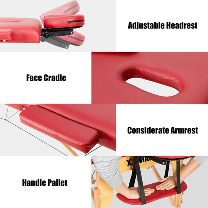 Lettino da massaggio portatile da 84''L, regolabile, per spa viso, tatuaggi, con trasporto