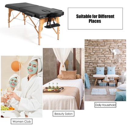 Lettino da massaggio portatile da 84''L, regolabile, per spa viso, tatuaggi, con trasporto