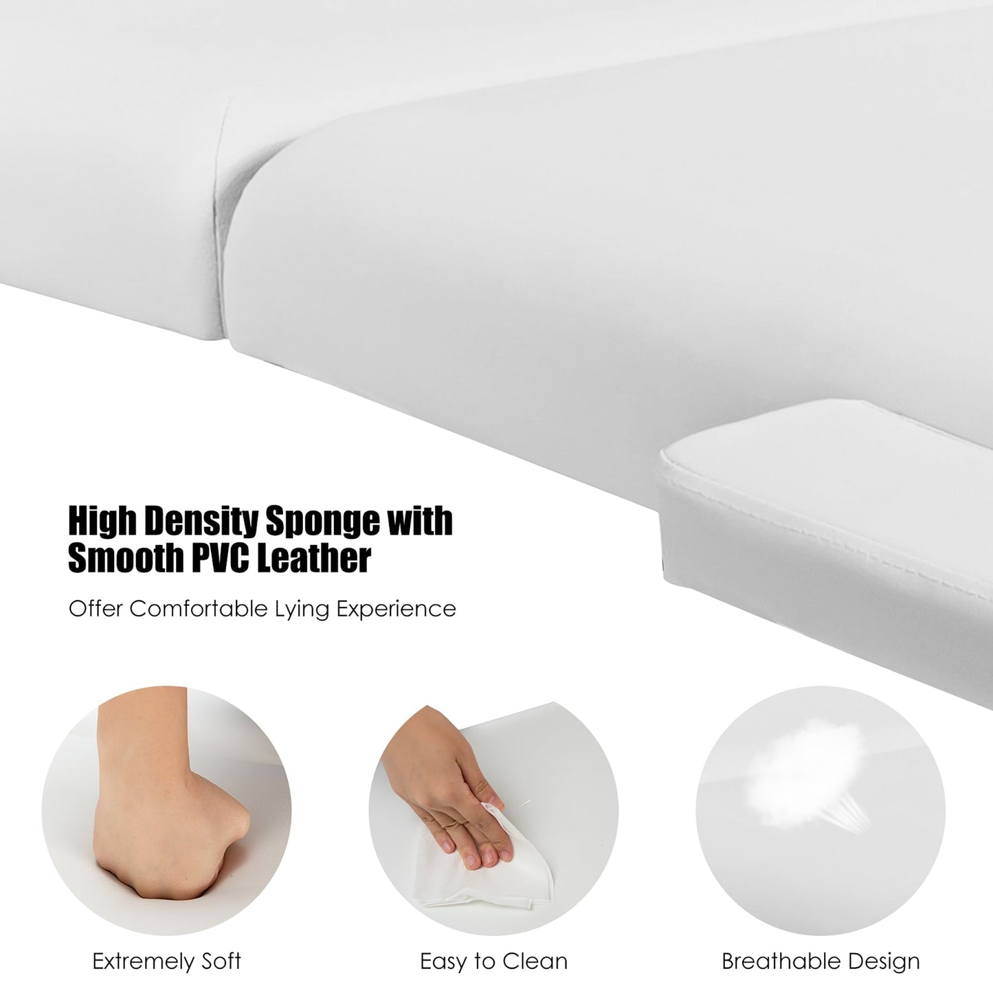 Lettino da massaggio portatile da 84''L, regolabile, per spa viso, tatuaggi, con trasporto