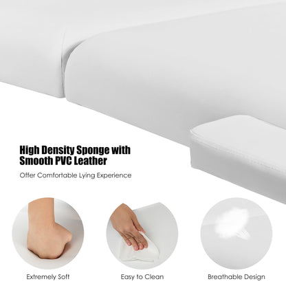 Lettino da massaggio portatile da 84''L, regolabile, per spa viso, tatuaggi, con trasporto