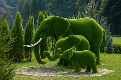 Collezione di topiaria di erba elefante
