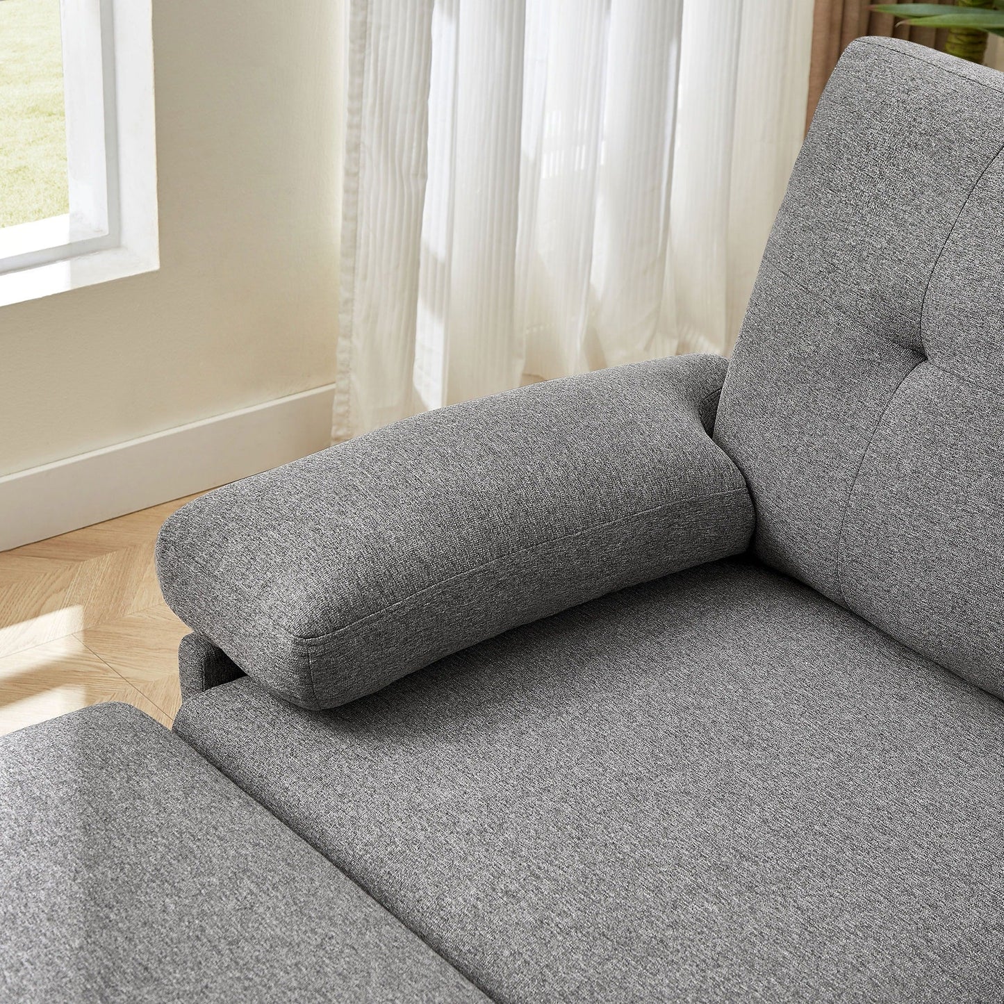 Divano componibile a L da 86,22 pollici con tasche portaoggetti laterali