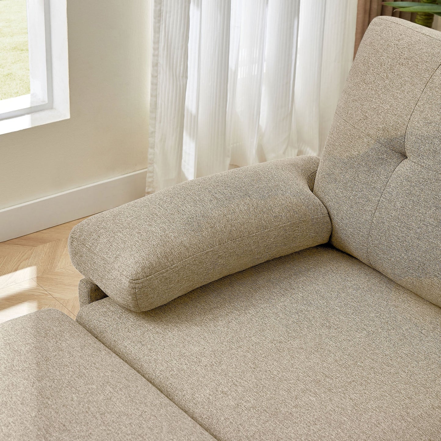 Divano componibile a L da 86,22 pollici con tasche portaoggetti laterali