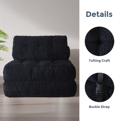 Divano letto pieghevole in velluto a coste, singolo