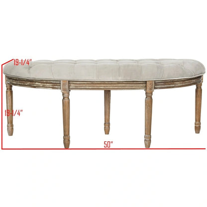 Panca rustica semicircolare SAFAVIEH Kerasoula - 50 L x 19,3 P x 19,3 A - 50 L x 19 P x 19 A