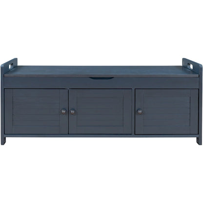 Panca contenitore con 3 ante a forma di persiana