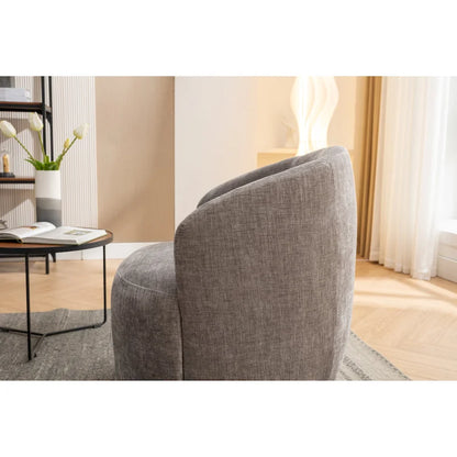 Poltrona girevole a botte in tessuto ciniglia - 25,60 x 25,60 x 27,56