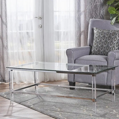 Bayla Modern Rectangle Glass Coffee Table by Christopher Knight Home - 26  L x 48  W x 18  H