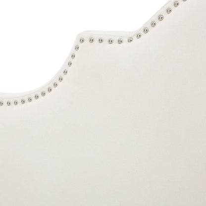 Testiera regolabile in tessuto con borchie Bianca per letto matrimoniale/queen size di Christopher Knight Home