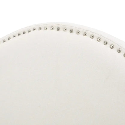 Testiera regolabile in tessuto con borchie Bianca per letto matrimoniale/queen size di Christopher Knight Home