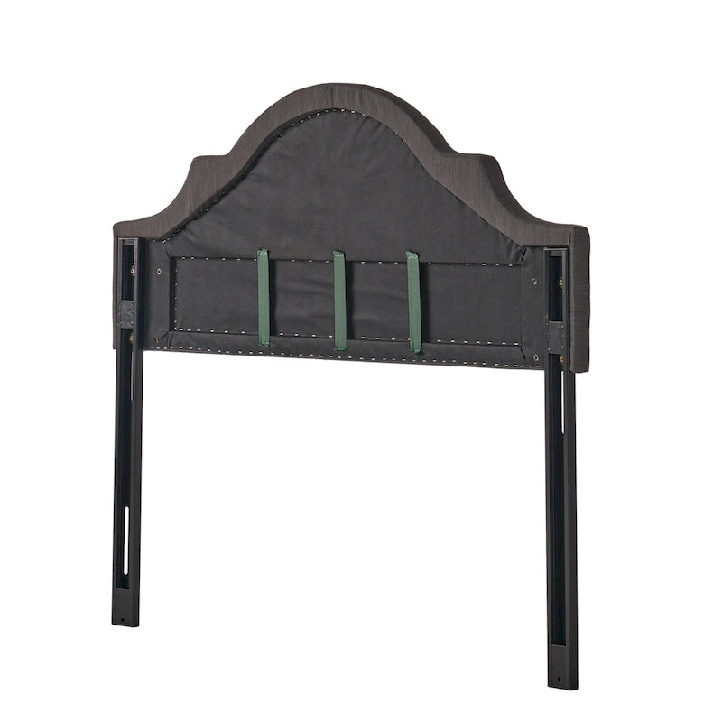 Testiera regolabile in tessuto con borchie Bianca per letto matrimoniale/queen size di Christopher Knight Home