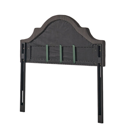 Testiera regolabile in tessuto con borchie Bianca per letto matrimoniale/queen size di Christopher Knight Home