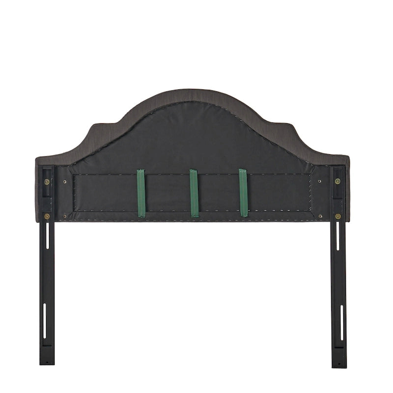 Testiera regolabile in tessuto con borchie Bianca per letto matrimoniale/queen size di Christopher Knight Home