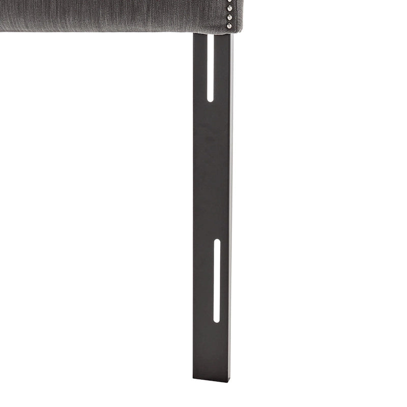 Testiera regolabile in tessuto con borchie Bianca per letto matrimoniale/queen size di Christopher Knight Home