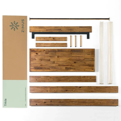 Priage by ZINUS Struttura letto in legno marrone con testiera regolabile