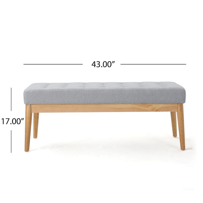 Panca ottomana Saxon Mid-Century in tessuto trapuntato di Christopher Knight Home - 43,00 L x 15,75 W x 17,00 H