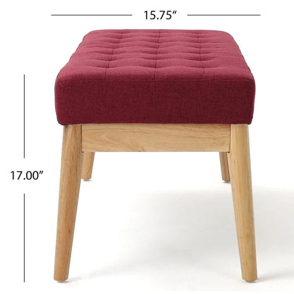 Panca ottomana Saxon Mid-Century in tessuto trapuntato di Christopher Knight Home - 43,00 L x 15,75 W x 17,00 H