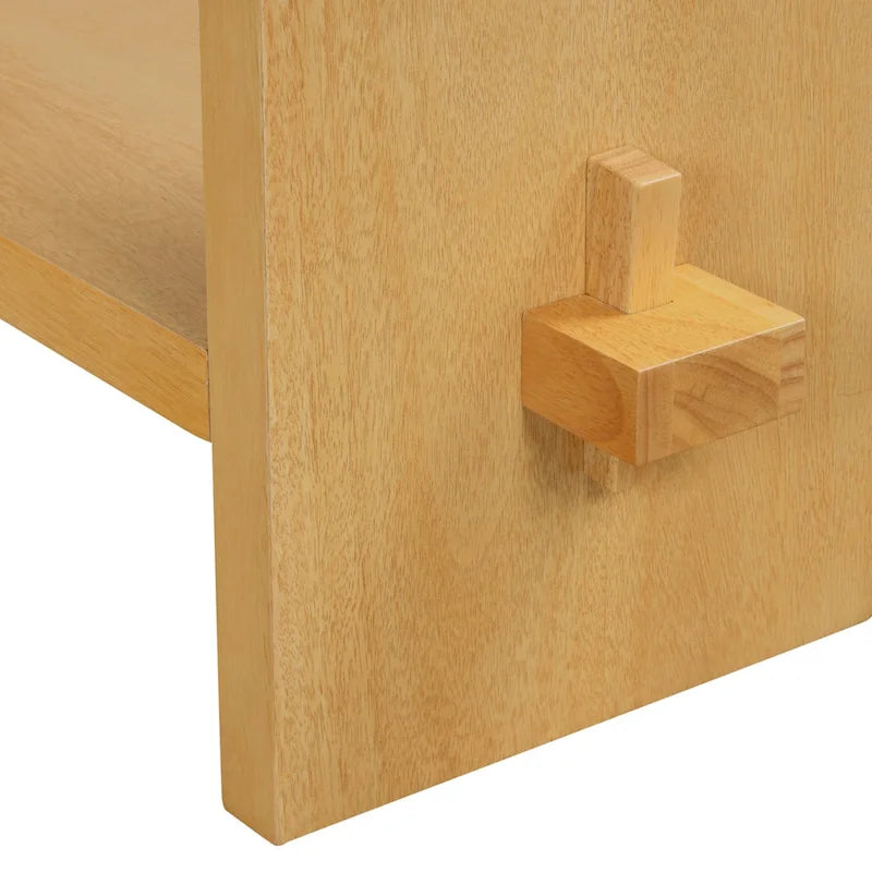 Tavolo consolle Nathan James Virgo Farmhouse a 2 livelli con finitura in legno spazzolato