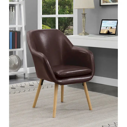 Poltrona imbottita con schienale alto Charlotte Wingback di Convenience Concepts