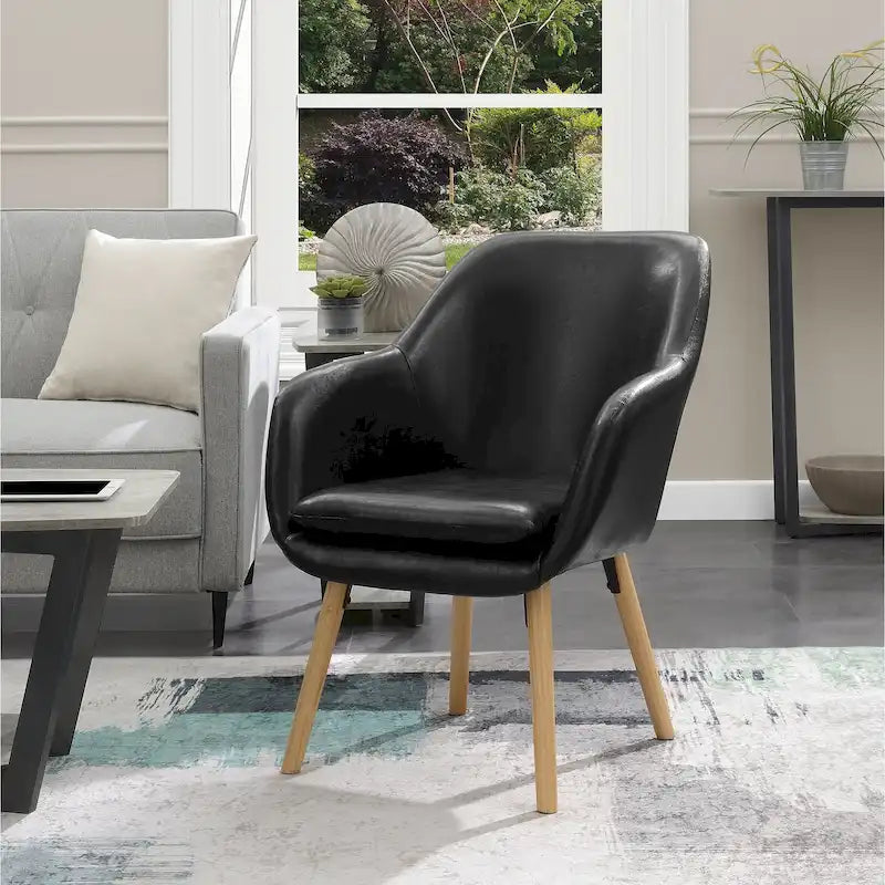 Poltrona imbottita con schienale alto Charlotte Wingback di Convenience Concepts