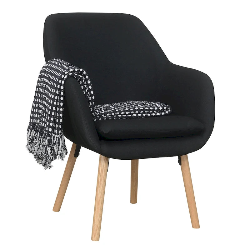 Poltrona imbottita con schienale alto Charlotte Wingback di Convenience Concepts