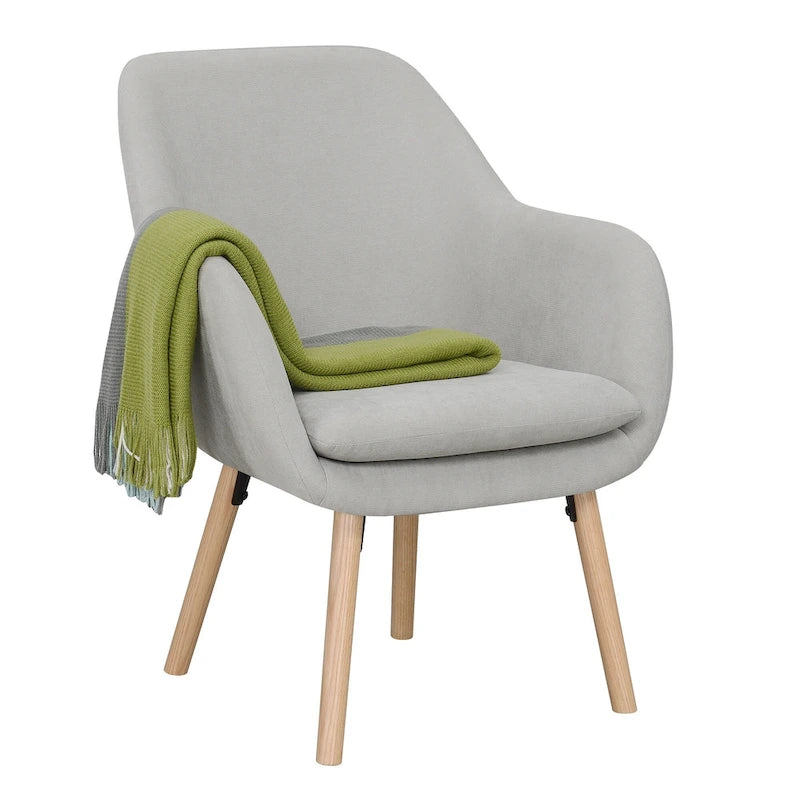 Poltrona imbottita con schienale alto Charlotte Wingback di Convenience Concepts