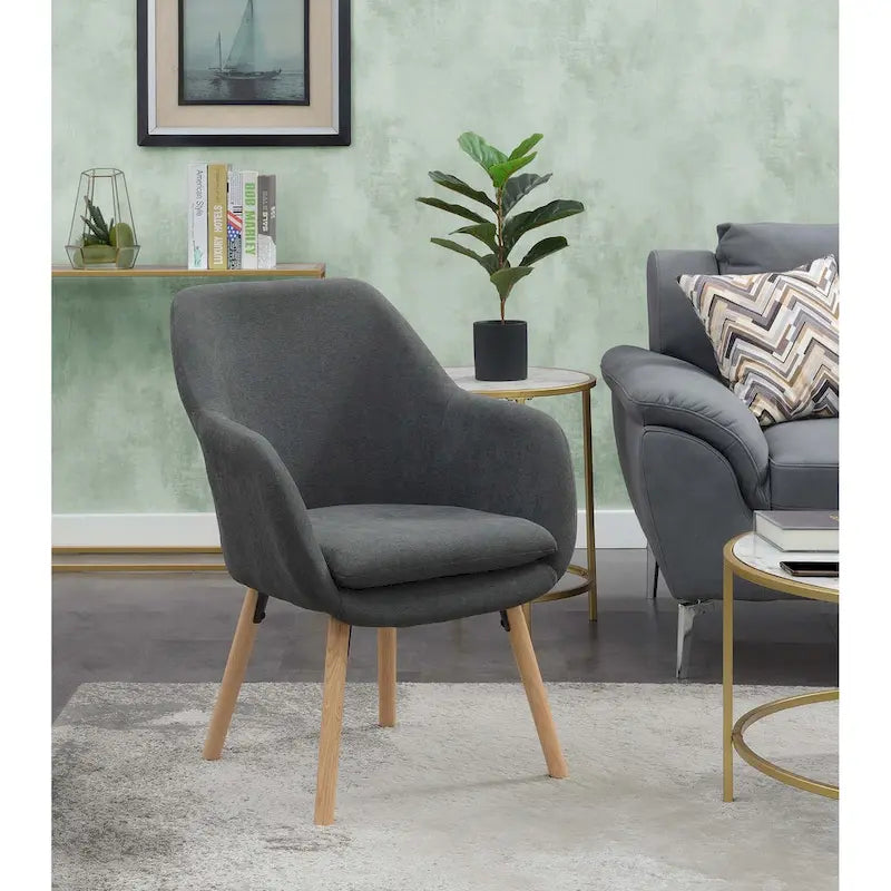Poltrona imbottita con schienale alto Charlotte Wingback di Convenience Concepts