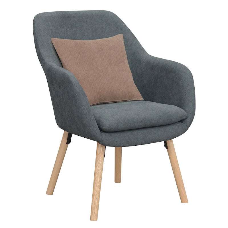 Poltrona imbottita con schienale alto Charlotte Wingback di Convenience Concepts
